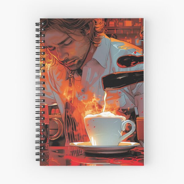 Item preview, Expert Barista Crafting Intricate Coffee Art at a Bustling Coffee Roastery designed and sold by Shirtastically.