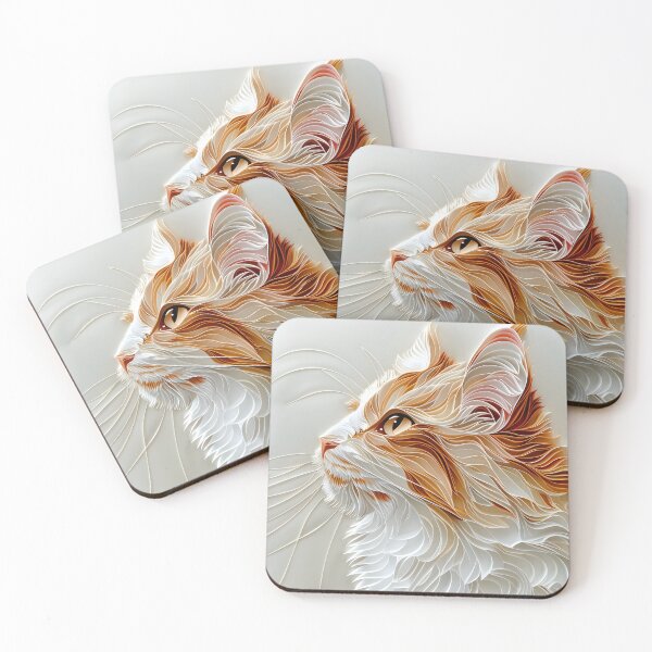 Item preview, Orange and white paper quilling cat designed and sold by dcrc.