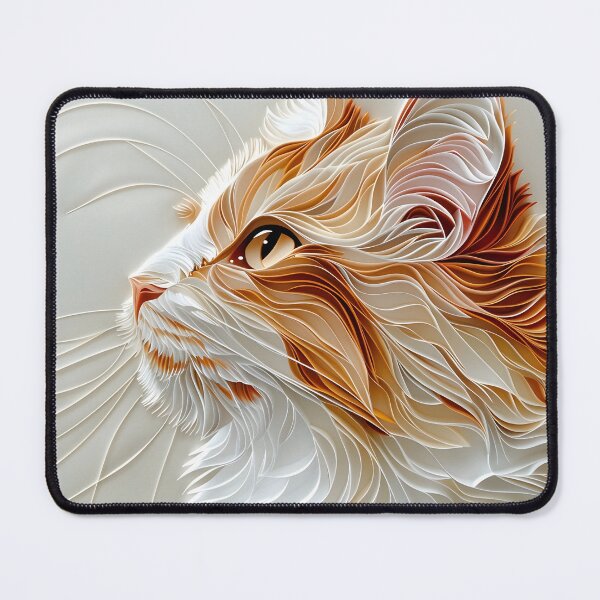 Item preview, Orange and white paper quilling cat designed and sold by dcrc.