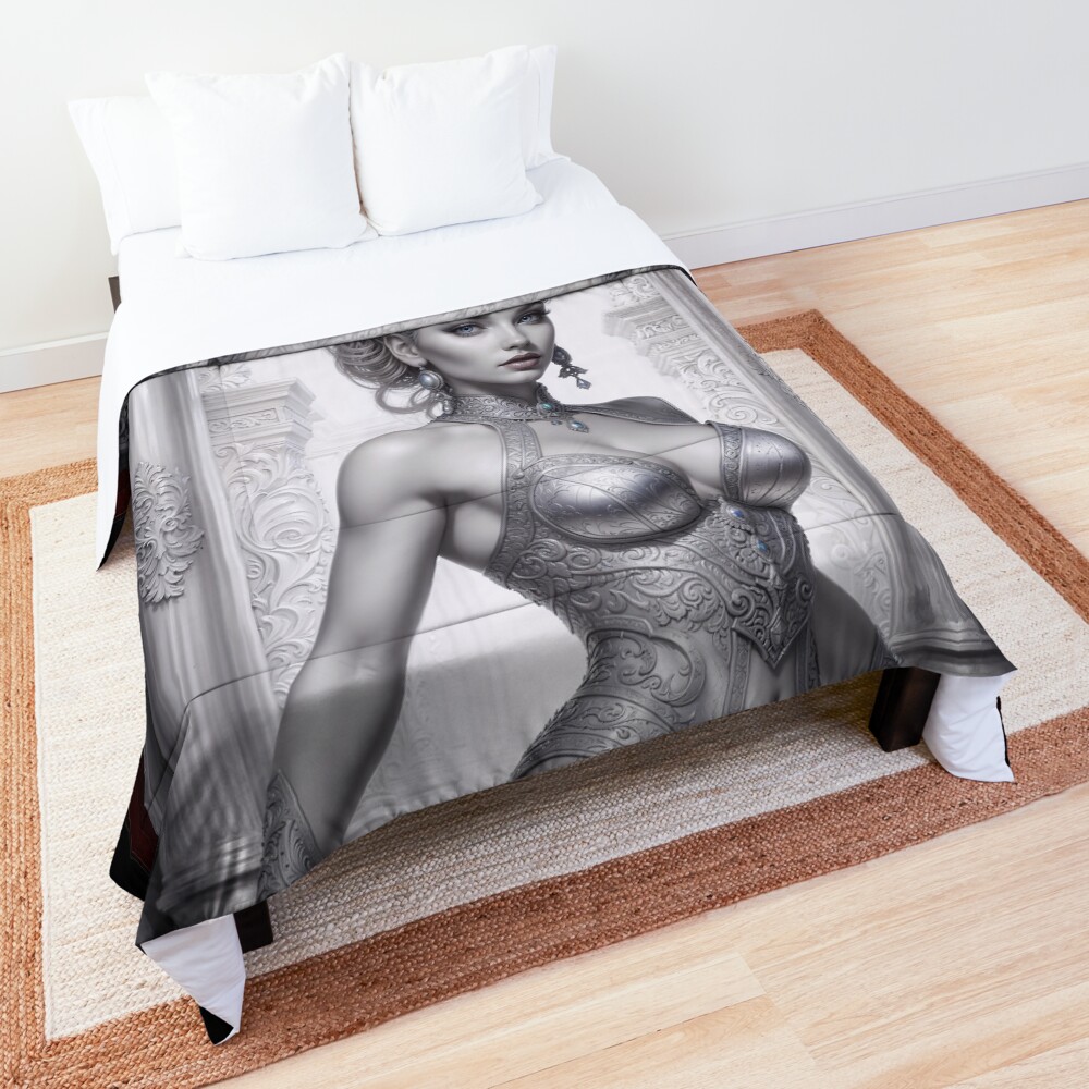 Portrait Of Drusella Arkaevis Mesmerizing AI Concept Art by Xzendor7 Decorative Comforter