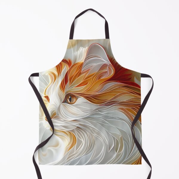 Item preview, orange and white paper quilling cat designed and sold by dcrc.