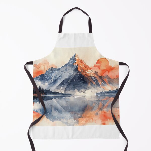 Item preview, A Pastel Lake at the Foot of a Majestic Mountain: A Tranquil Watercolor Masterpiece designed and sold by Shirtastically.