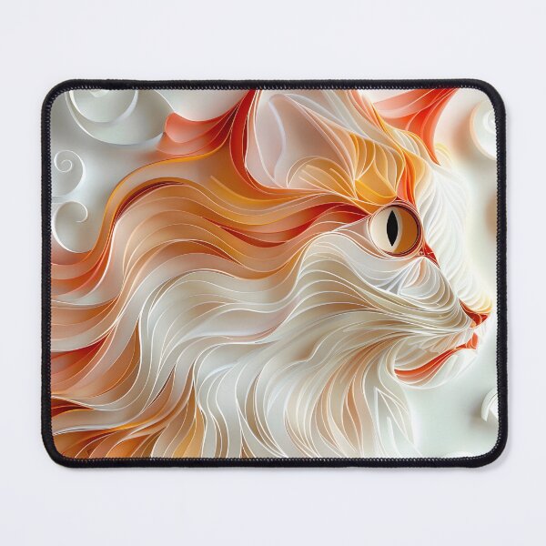 Item preview, orange and white paper quilling cat designed and sold by dcrc.