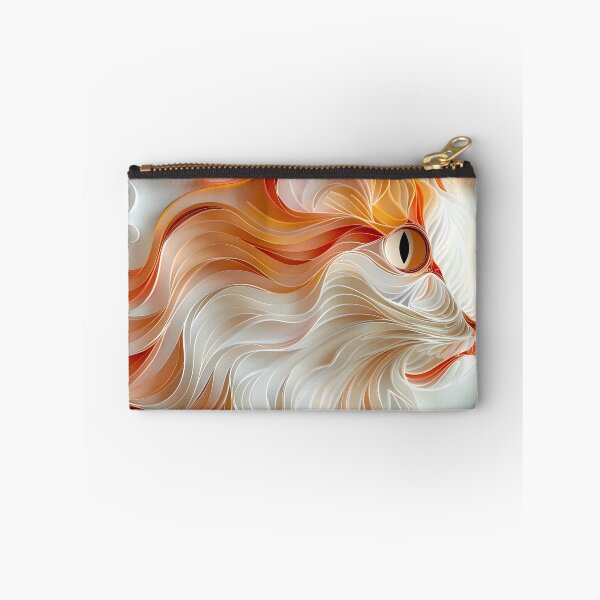 Item preview, orange and white paper quilling cat designed and sold by dcrc.