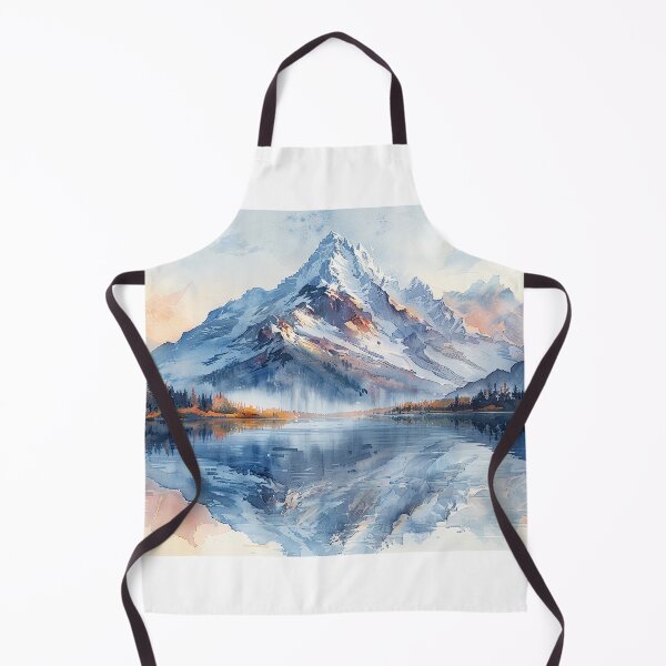 Item preview, A Pastel Lake at the Foot of a Majestic Mountain Peak: A Peaceful Watercolor Masterpiece in Nature designed and sold by Shirtastically.