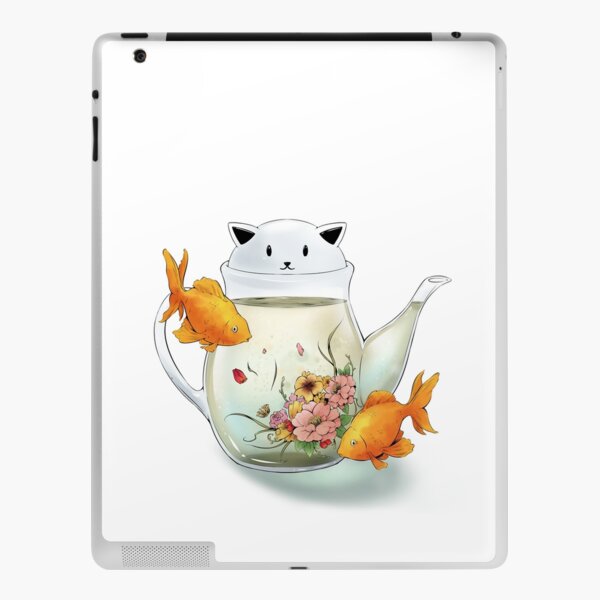 Flowering Tea in a Cat Teapot Art Print by Bloomejasmine