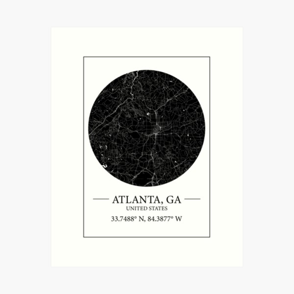 Item preview, Atlanta map designed and sold by Mapmingle.