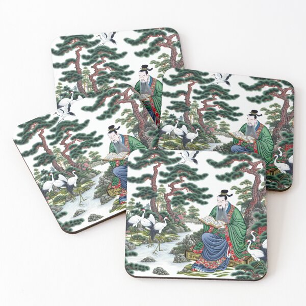 Item preview, Chinese School 17th c. style Confucius, Kong Qui Studies Bringing Prosperity designed and sold by silklotus.