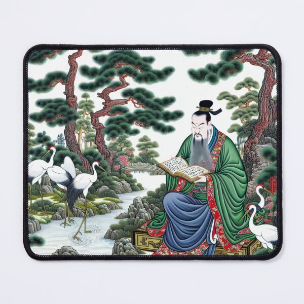Item preview, Chinese School 17th c. style Confucius, Kong Qui Studies Bringing Prosperity designed and sold by silklotus.