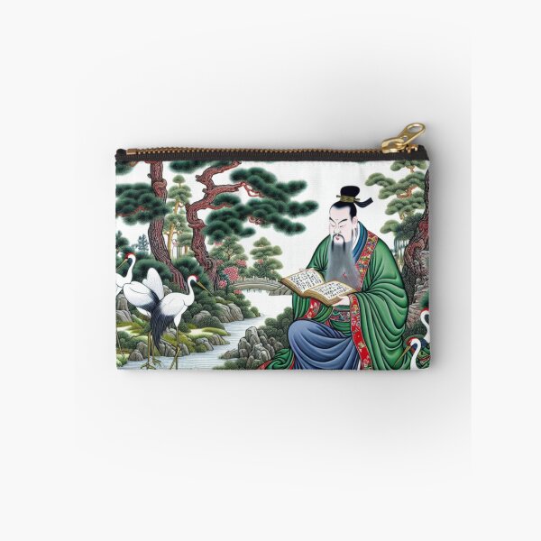 Item preview, Chinese School 17th c. style Confucius, Kong Qui Studies Bringing Prosperity designed and sold by silklotus.