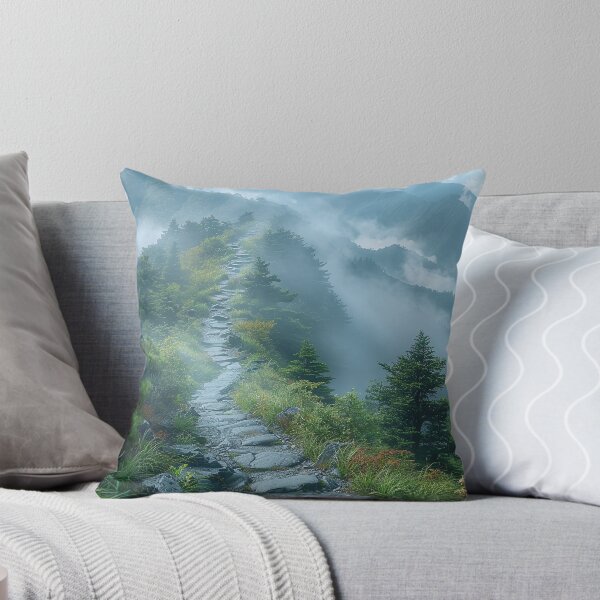 Item preview, Hiking Trail With Surprising Contemporary Parlor Amidst Cyan Mountains designed and sold by Shirtastically.
