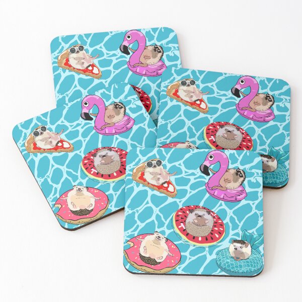 Item preview, Chilling in the pool hedgehog squad designed and sold by MissPinzi.