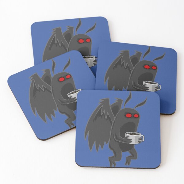 Item preview, Mothman With Coffee (Flying Edition) designed and sold by Dead Possum Designs.