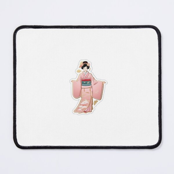 Artikelvorschau, Geisha in pink and gold kimono with cloud designs Aesthetic entworfen und verkauft von VIZARDcreations.