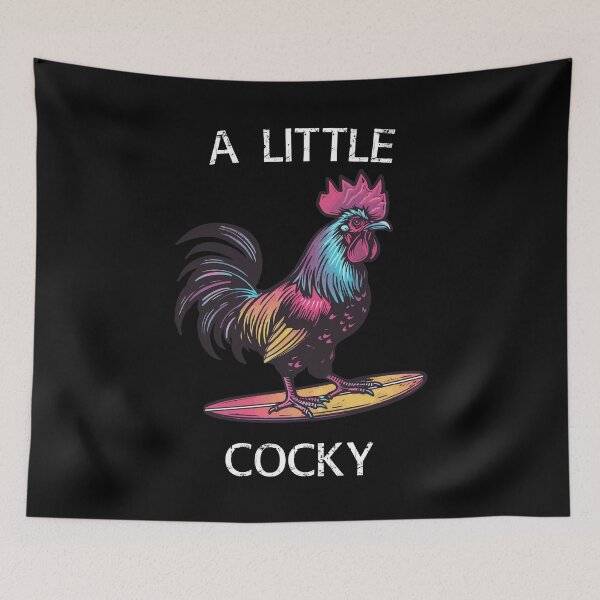 Item preview, Surfing Rooster - A Little Cocky (with White Lettering) designed and sold by VelvetRoom.