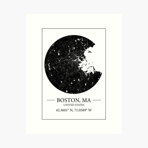 Item preview, Boston map designed and sold by Mapmingle.