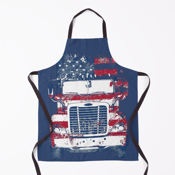 Item preview, patriotic American Flag Tractor Trailer Trucker designed and sold by Wild-Co.