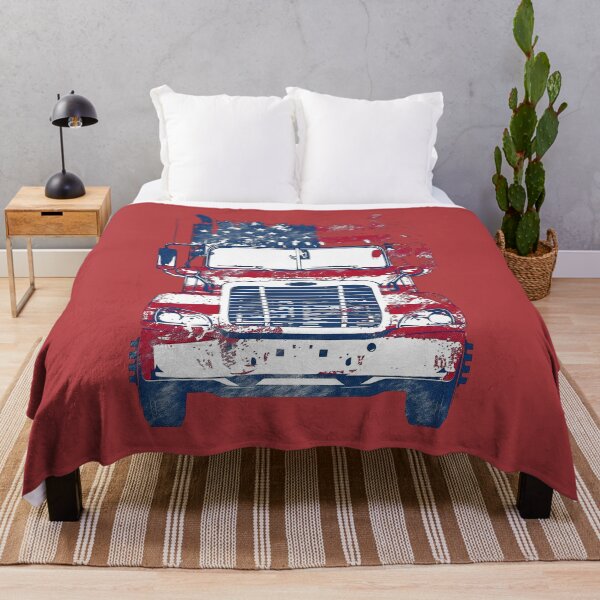 Item preview, patriotic American Flag Tractor Trailer Trucker designed and sold by Wild-Co.