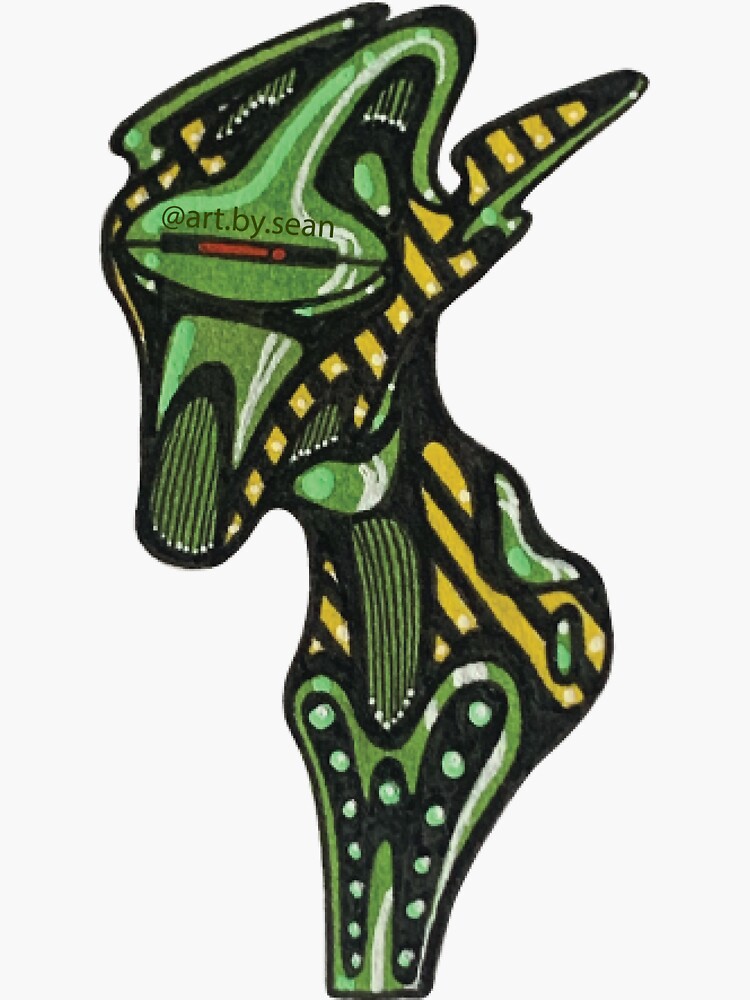 Thumbnail 3 of 3, Sticker, GreenBot designed and sold by art-by-sean.