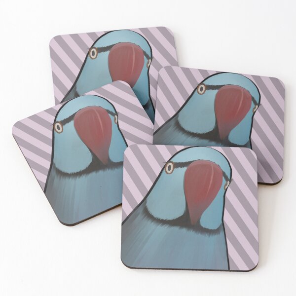 Item preview, Ringneck Parrot Peekaboo - blue designed and sold by Chibis-Stickers.