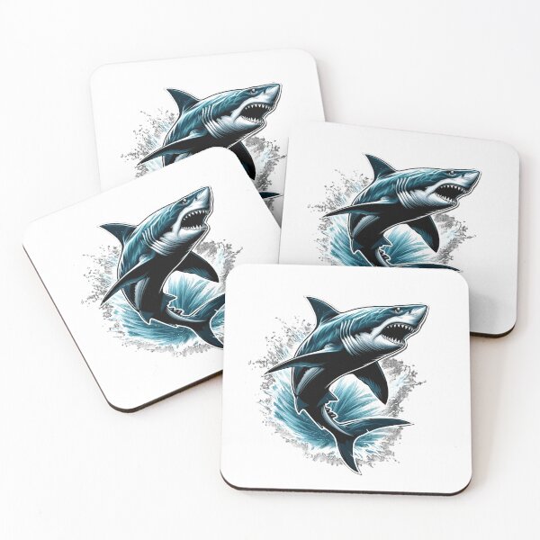Item preview, Shark Leaping from Blue Waters | Bold Ocean Adventure Graphic designed and sold by Sarah  English.