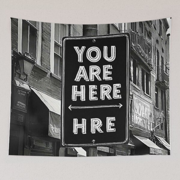 Item preview, You Are Here Urban B&W Sign. designed and sold by Giulivo Store Graphic.