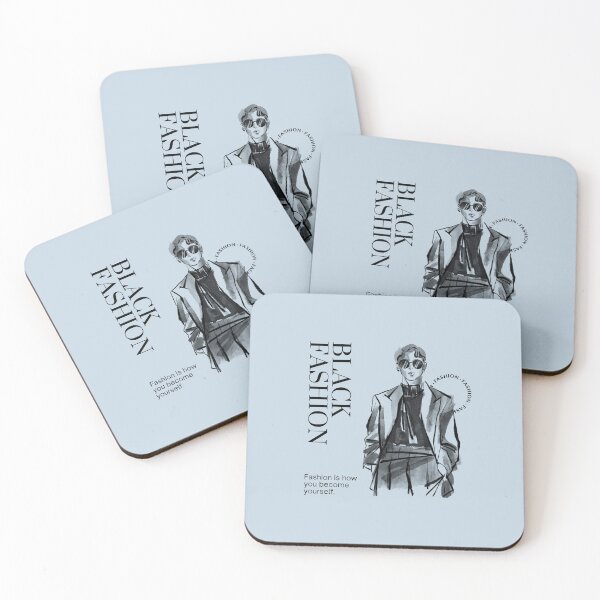 Item preview, Black Fashion - Fashion is how you become yourself | Pastel Blue Background designed and sold by RM-Journey.
