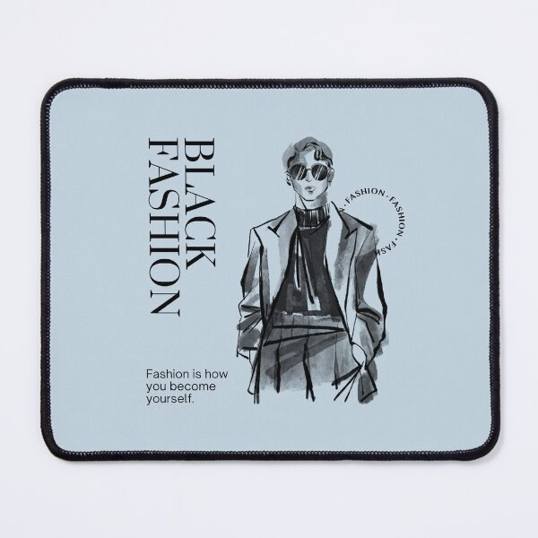 Item preview, Black Fashion - Fashion is how you become yourself | Pastel Blue Background designed and sold by RM-Journey.