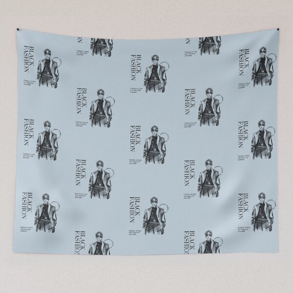 Item preview, Black Fashion - Fashion is how you become yourself | Pastel Blue Background designed and sold by RM-Journey.