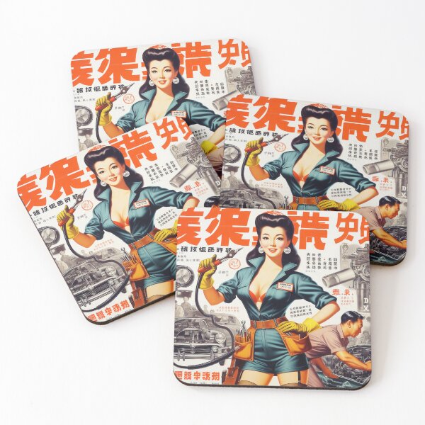 Item preview, Retro Mechanic Girl designed and sold by PulpVintage.