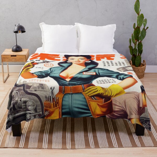 Item preview, Retro Mechanic Girl designed and sold by PulpVintage.