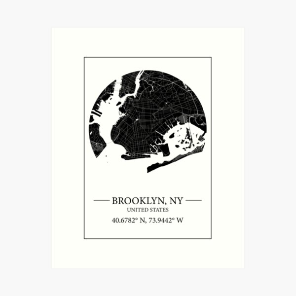 Item preview, Brooklyn map designed and sold by Mapmingle.