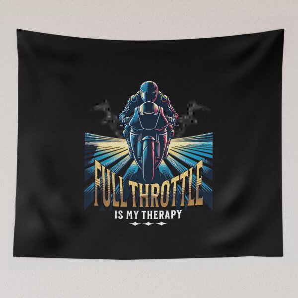 Item preview, Full Throttle Is My Therapy Motorcycle Drag Racing Motorcycle Rider Racer Street Bike Drag Bike Drag Racing designed and sold by CarantinedChaos.