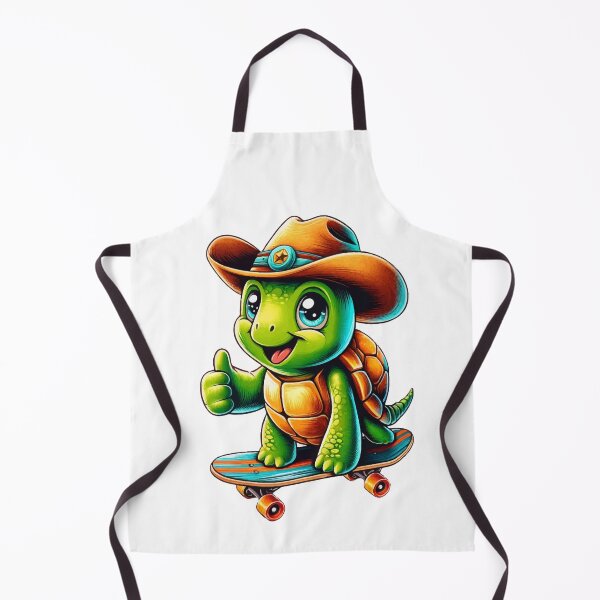 Item preview, Cowboy Turtle on Wheels - Adorable Skater Reptile Illustration designed and sold by FarBeyound.