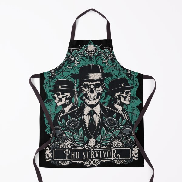 Item preview, PhD survivor - three freshly minted boneheads - PhD graduates, skull vintage designed and sold by MeringueMango.