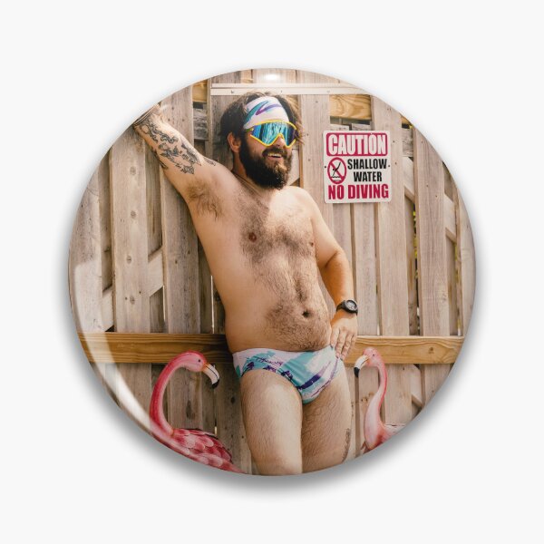 Item preview, Bearded Man By Pool with Flamingoes designed and sold by Micah Kafka.