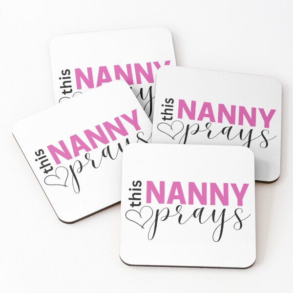 Item preview, This Nanny Prays in pink and black on white designed and sold by Ideas-BYDESiGN.
