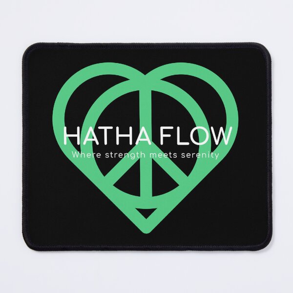 Item preview, HATHA FLOW Where strength meets serenity green logo designed and sold by LyricsWear.