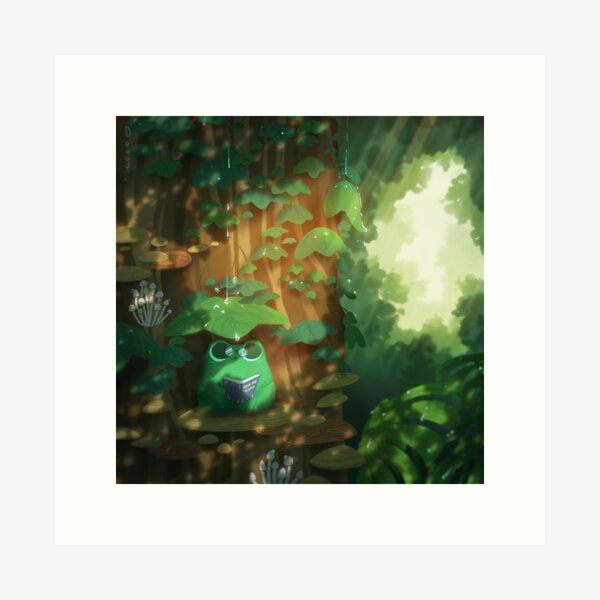 Aperçu de l'œuvre La petite grenouille lit un livre d'amour un matin pluvieux créée et vendue par ArtDoesDoug.