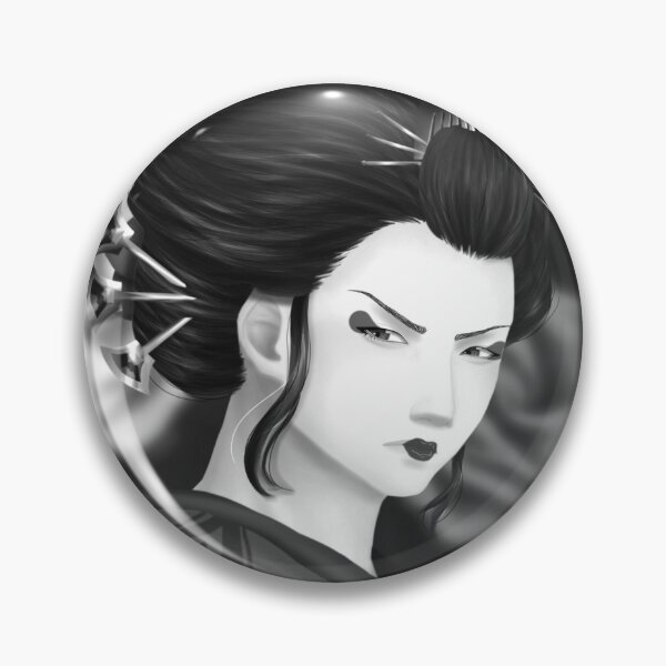 Item preview, Geisha w/ background - b&w v2 designed and sold by Leeh-designs.