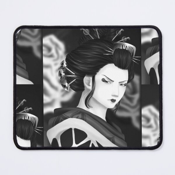 Item preview, Geisha w/ background - b&w v2 designed and sold by Leeh-designs.