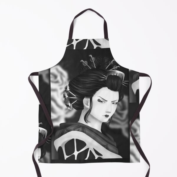 Item preview, Geisha w/ background - b&w v2 designed and sold by Leeh-designs.