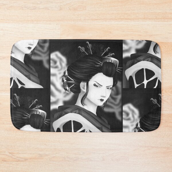 Item preview, Geisha w/ background - b&w v2 designed and sold by Leeh-designs.