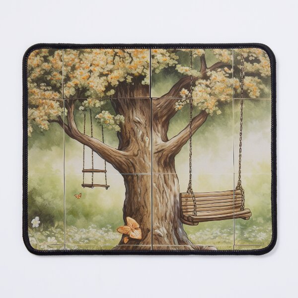 Item preview, wooden swing on a tree designed and sold by elegantpaterns.
