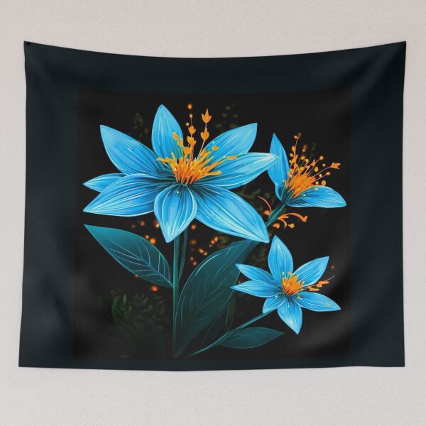 Item preview, starry flowers with orange pistil designed and sold by janjacbu.