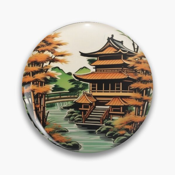 Artikelvorschau, Bridge over a river, bamboo Autumn Japan Scenery Aesthetic entworfen und verkauft von VIZARDcreations.