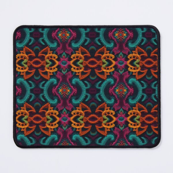 Item preview, Knitted patterns in the style of visions under ayahuasca. A psychedelic trip, knitted with threads. Colorful handmade fractal patterns. Crocheted psychedelics. designed and sold by SculpterioShop.