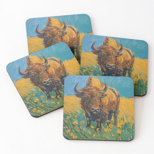 Item preview, Bison | Painting in the style of Vincent van Gogh designed and sold by ComicsFactory.