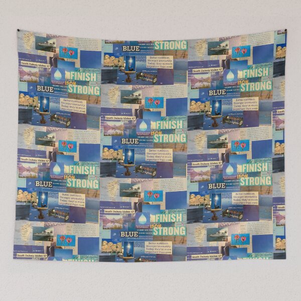 Item preview, Blue Travel Aesthetic Collage designed and sold by CherryCatDraws.
