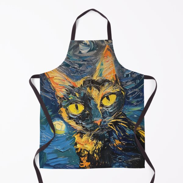 Item preview, Black cat | Painting in the style of Vincent van Gogh designed and sold by ComicsFactory.
